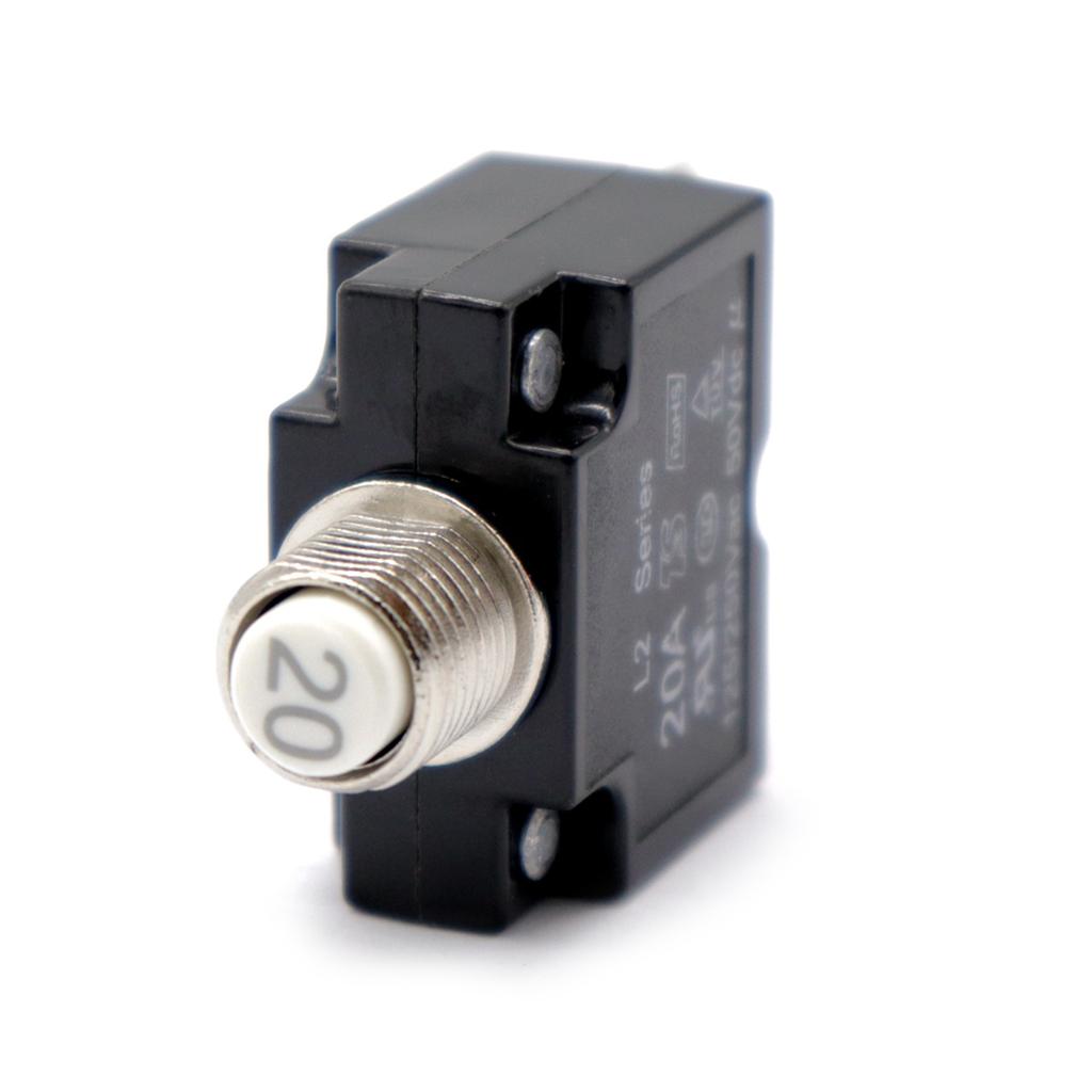 20A Thermal Reset   Overload   Circuit Breaker with Reset Button for Marine Automotive Applications