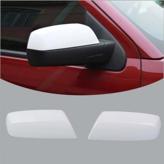 

White External Door Side Top Mirror Decor Cover For Chevrolet Silverado 2014-18