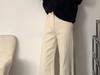 Women's Plus Size White Micro Flare Jeans, Loose Fit for Autumn 2025