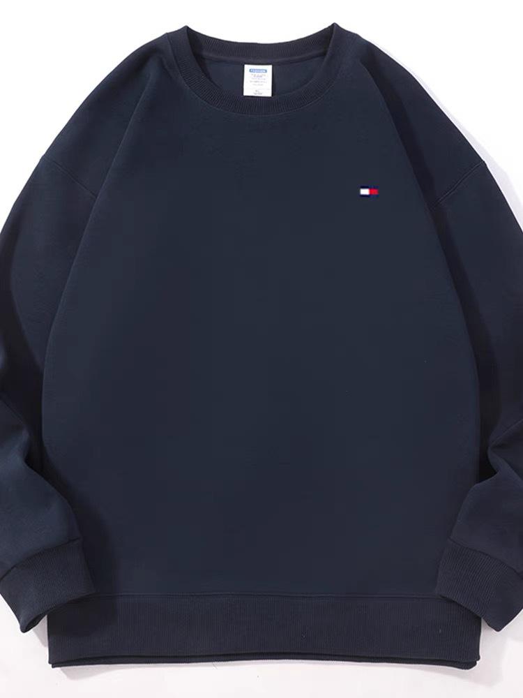 Sweatshirt Décontracté Authentique Tommy pour Homme à Col Rond et Manches Longues - Couleur Unie Tendance Polyvalent