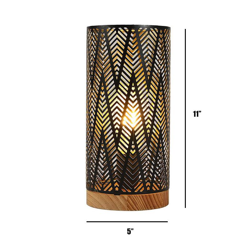 

Fan Pattern Hollow Table Lamps Warm Light Vintage Lamp Lantern Bedroom Bedside Desk Light For Wedding Home Decor