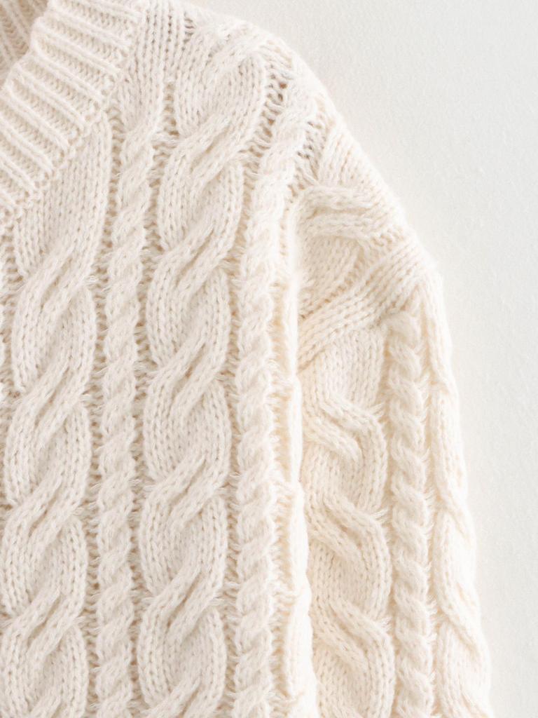 Autumn Chunky Knit Cable Long Cardigan for Women - Single-Breasted Design