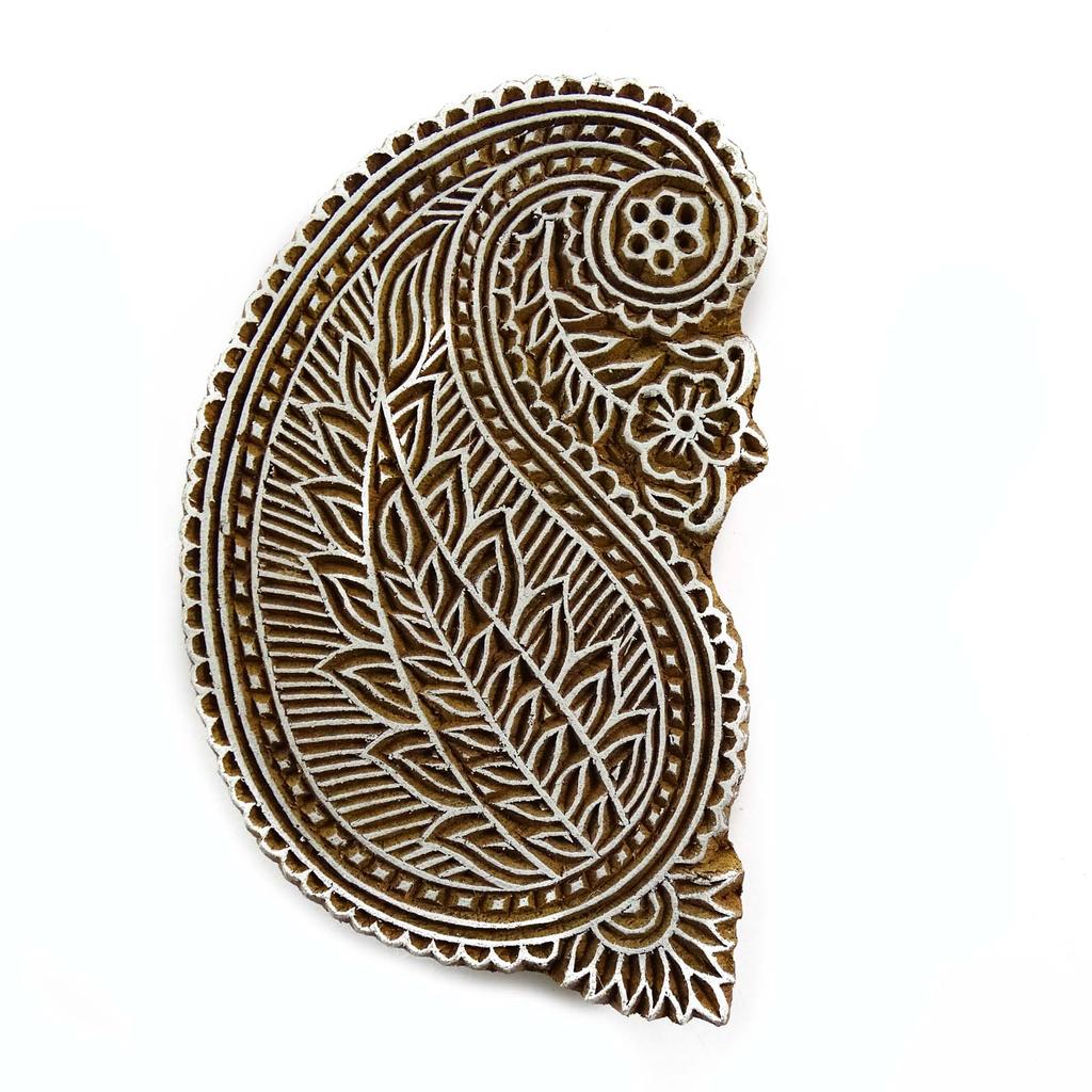 Holzdruckblock Paisley Stempel Potter Textilstempel Druckerstempel
