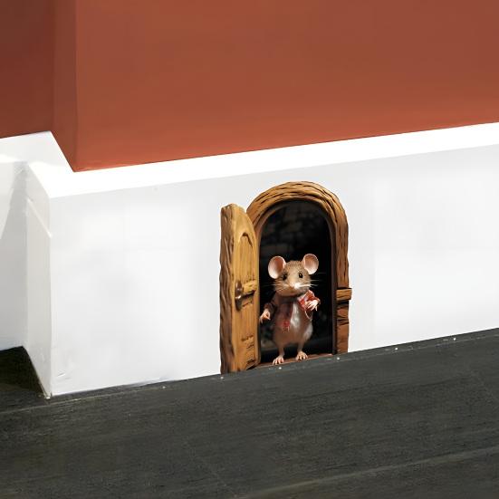 Śmieszna Realistyczna Naklejka Ścienna 3D Zdejmowana Naklejka Ścienna typu Peel and Stick z Efektem 3D do Dekoracji Sypialni, Drzwi, Narożnika, Listwy Przypodłogowej