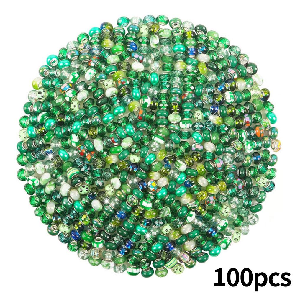 Mărgele cu găuri mari în stil european de rășină 30/50/100, margele distanțiere pentru producția de bijuterii, diverse margele mari europene libere și colorate