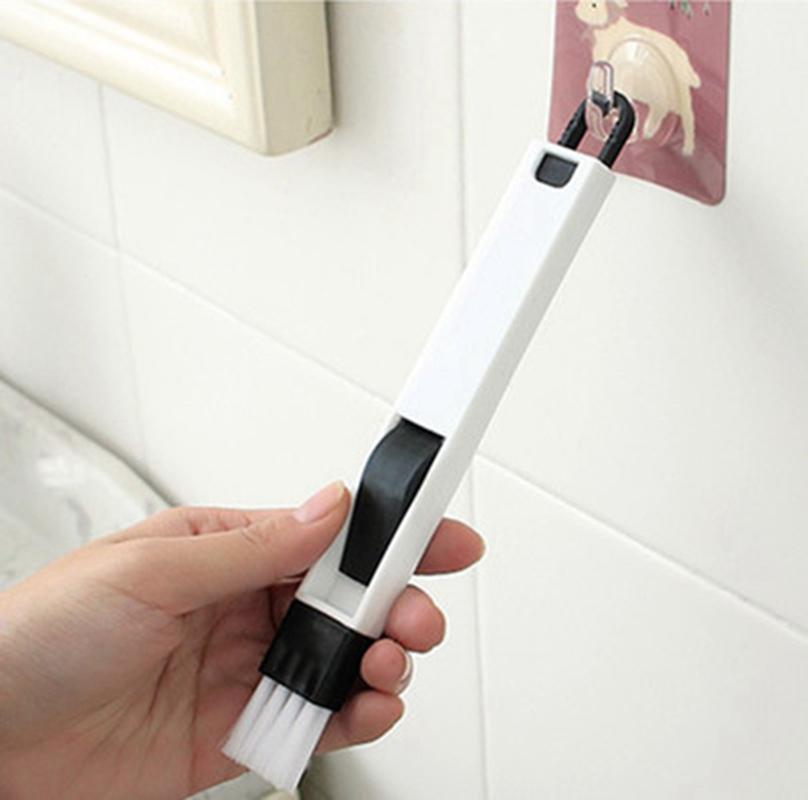 2 Pcs Window Slot Brush Groove Cleaning Brush Two-piece Crevice Brush Keyboard Brush with Dustpan Cleaning Brush