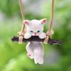 Creative Car Rearview Mirror Pendant Cute Cat Branch Swing Hanging Pendant Car Interior Decoration Car Interior Accessories