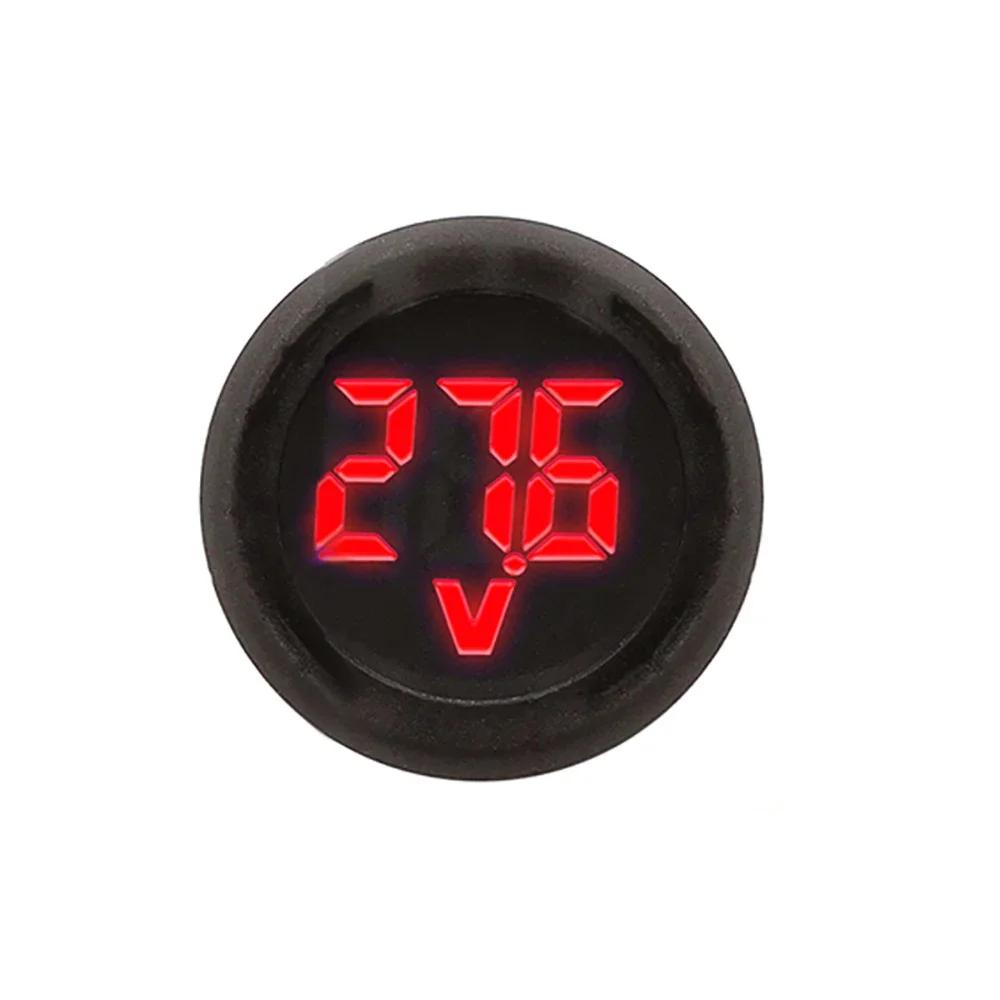 1/2PCS Round LED Digital Display Circular Two-wire Voltmeter DC 4-100V Car Voltage Gauge Display Reverse Connection Protection
