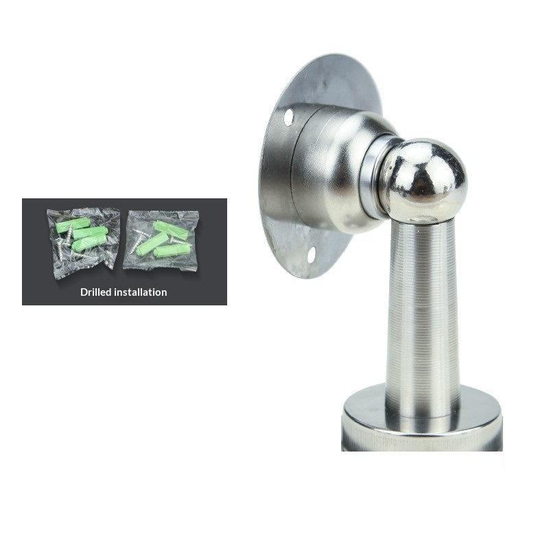 Stainless Steel Magnetic Door Stopper Drill & No Drill Installation Residue-free Adhesive Door Holder for Rental House
