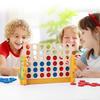 3D Wooden Four-in-a-Row Puzzle Toy for Young Children's Early Education, Hands-On and Brain-Teasing with Parent-Child Interaction