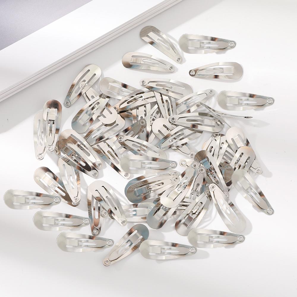 10/20/50 szt. 3 cm Srebrne Złote Y2K Klipsy do Włosów w Kształcie Kropli Wody BB dla Dziewcząt Metalowe Klipsy Sprężynowe Spinki do Włosów Akcesoria do Włosów