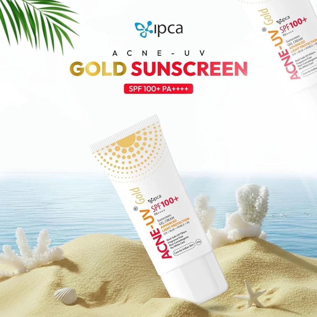 IPCA ACNE-UV GOLD Sunscreen SPF 100+ PA++++Oil Free, Silicone Gel Sunscreen