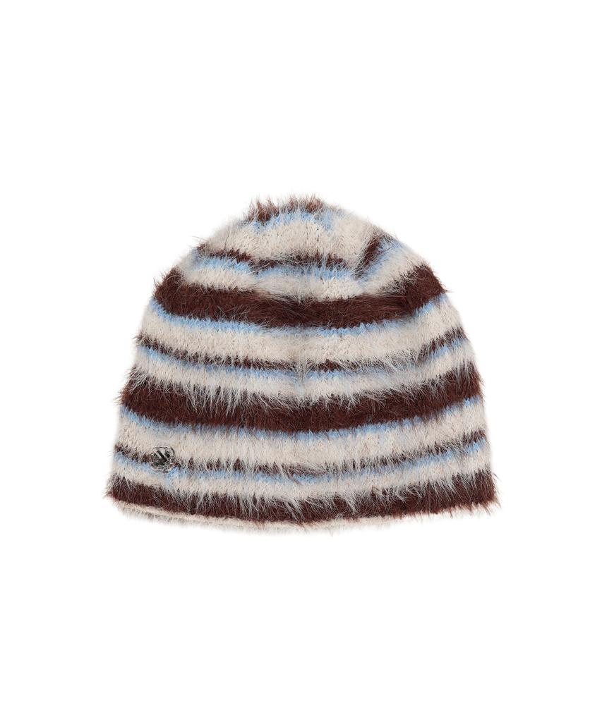 NOISE Hairy Stripe Beanie - Brown