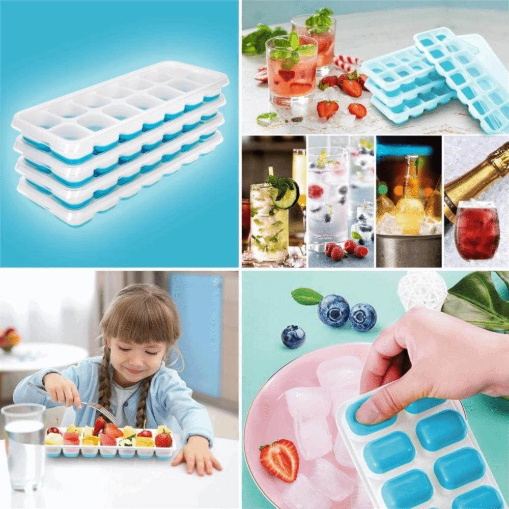 Stackable Ice Cube Tray Silicone Ice Cube Maker 4 Color Silicone Mold  Kitchen Accessories