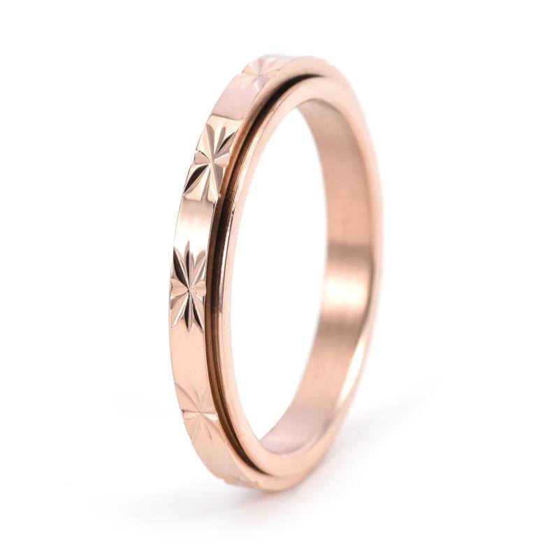

3MM Rotatable Anxiety Jewelry Stainless Steel Fidget Ring Minimalist Jewelry Stress Relief Fidget Jewelry 11 рожевий колір золота