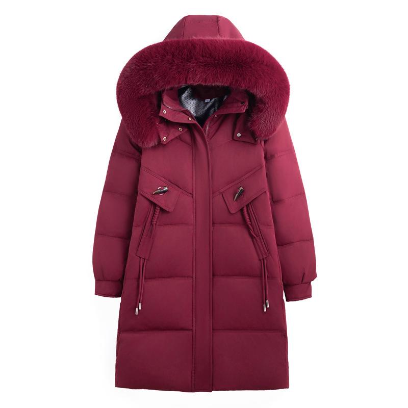 Winter new foreign-style down cotton-padded clothes for women's medium and long middle-aged and elderly mother cotton-padded jackets, thickened wa