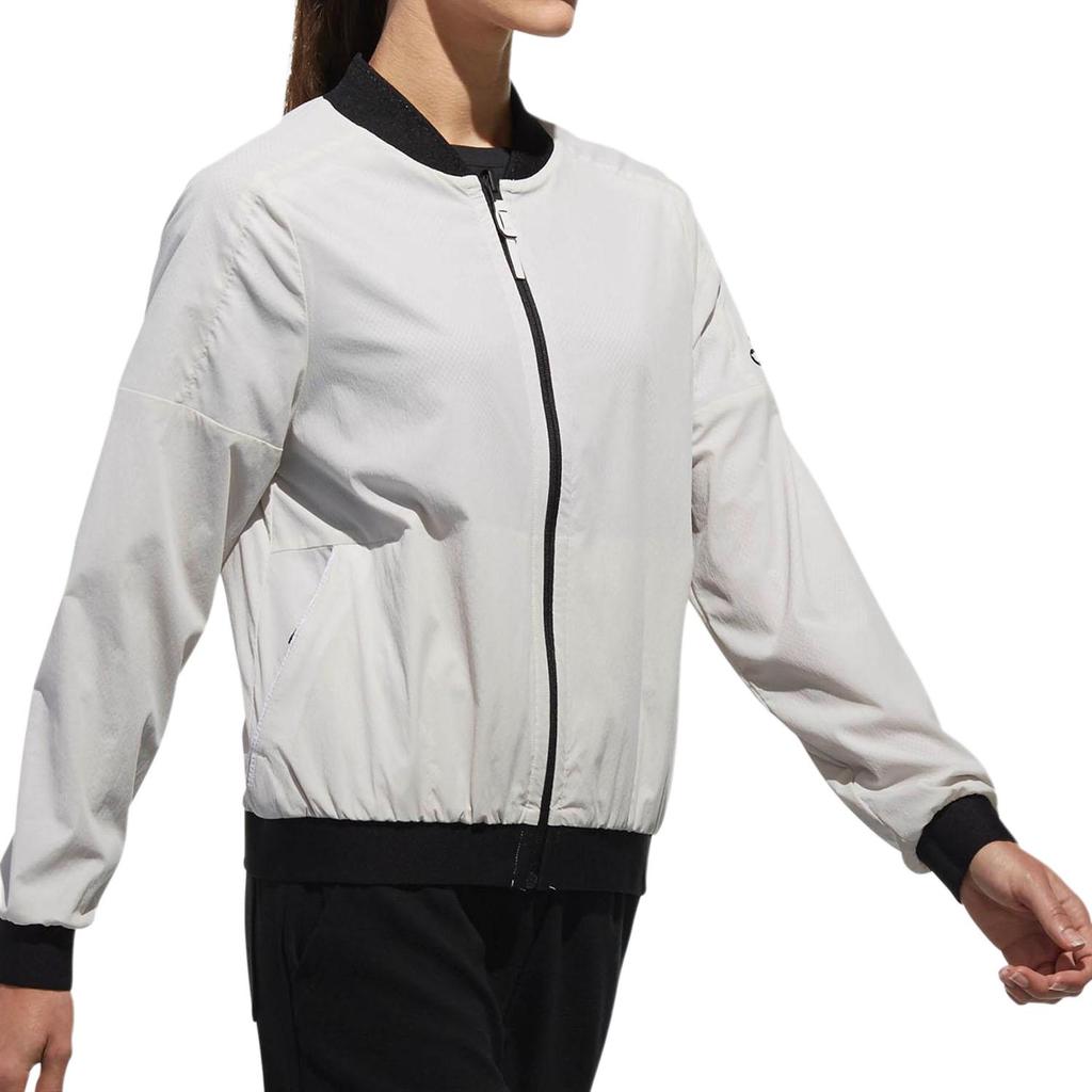 Adidas Reversible Logo Print Loose Fit Zip Jacket Women Jackets White CV5478