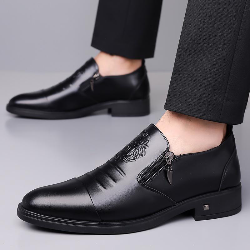 Business leather shoes men's tide 2025 new men's dress leather shoes Baita casual single shoes large size foreign trade men's shoes