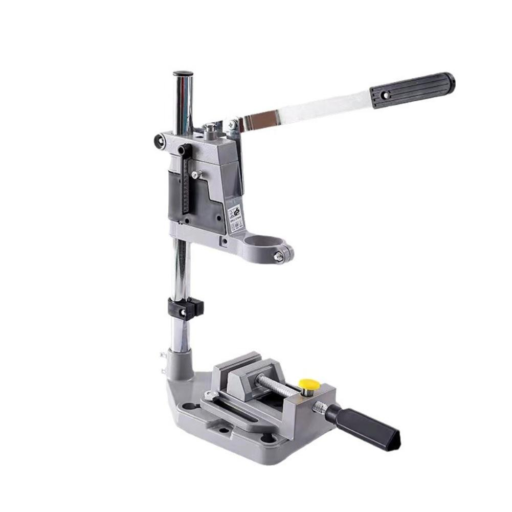 Adjustable Drill Press Stand with Aluminum Base for Hand Drill Fits 43mm Diameter Tools High Precision and Stability