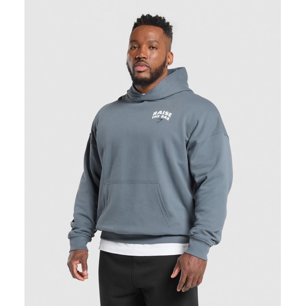 Gymshark Mikina s kapucí Raise The Bar Iron Blue A4a7c Uctm