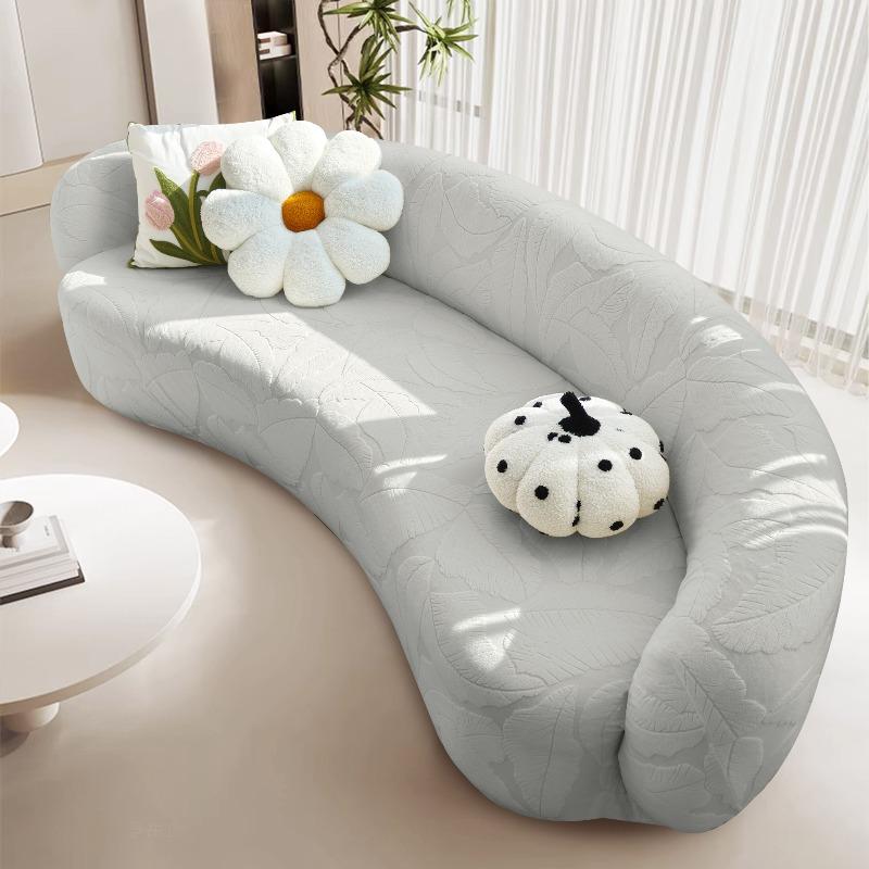 

Shaped Sofa Protector Stretch Semi-Circular Curved Couch Cover Soft Leaves Sectional Jacquard Sofa Slipcover for Living Room L-190-230cm