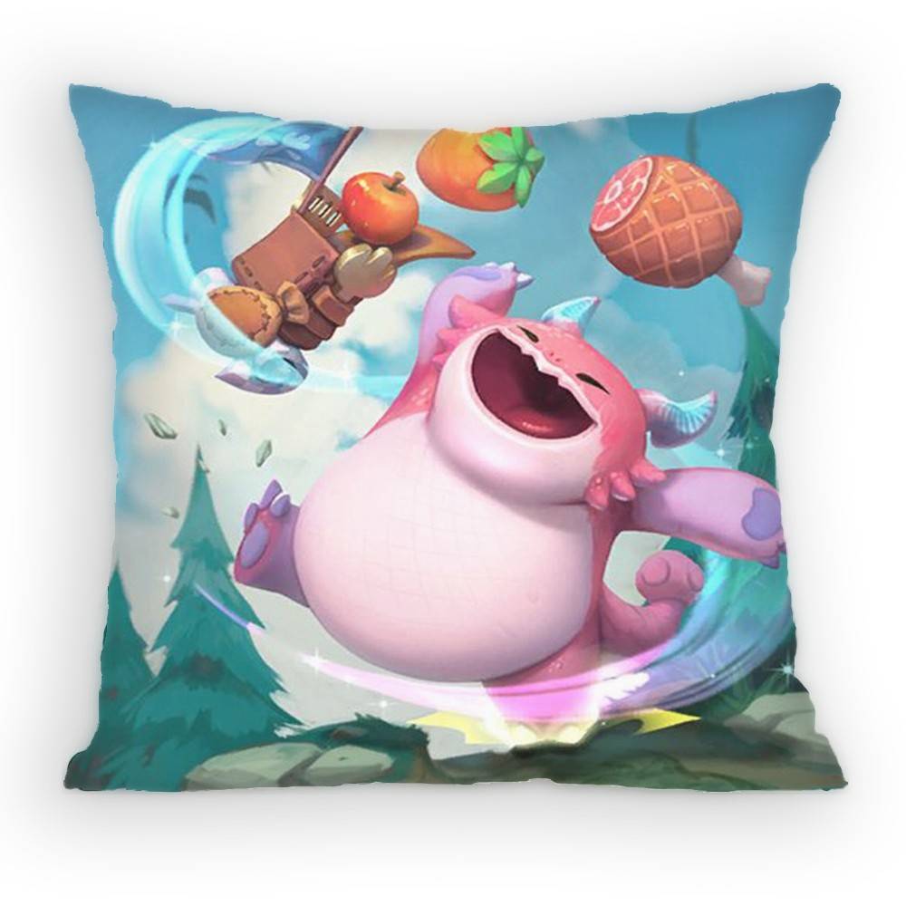 TFT Little Legends Pillow Case Sofa Living Room for Bedroom Car Headboard Backrest Cushion Square Cushion Nap Time