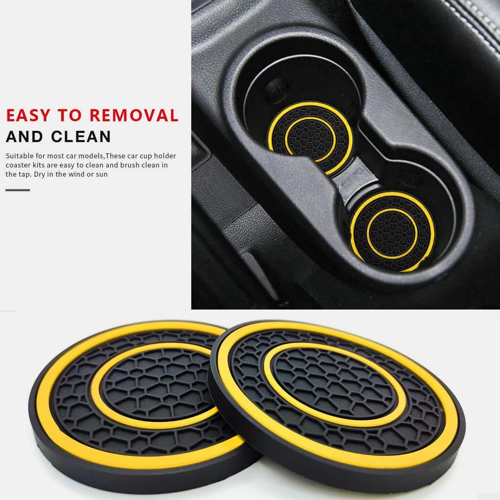 Car Coaster Set: Universal Anti-Slip Round Slot Organizer (2-Piece)