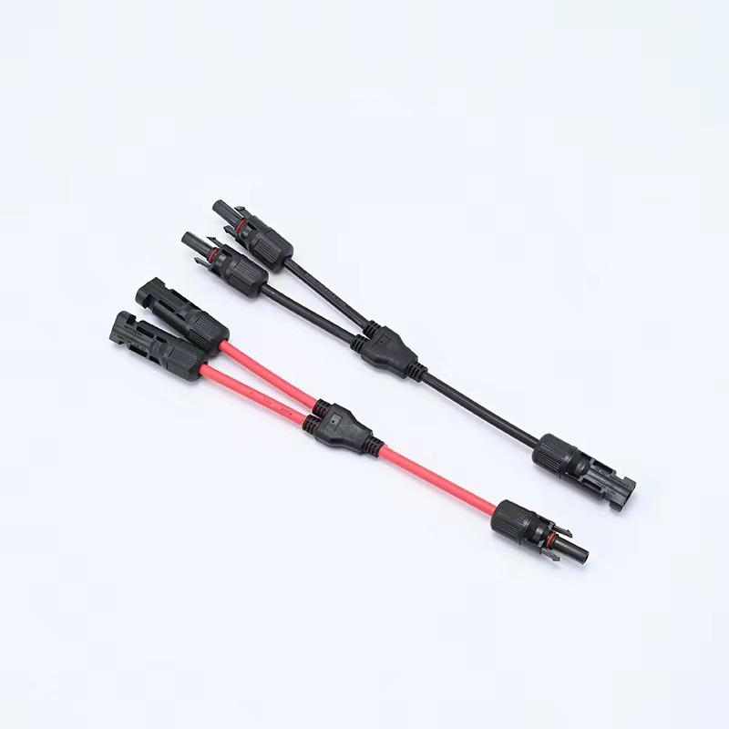 10AWG Solar Panel Y-Branch Connector Cable  1 in 2 Out PV Splitter Extension Wire  Waterproof Photovoltaic Adapter Cord