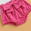 3 Pcs Baby Girls Casual Outfits, Letter Print Short Sleeve Round Neck Romper + Solid Color Paper Bag Pants with Bow + Headband