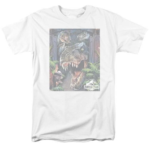 Jurassic Park Giant Door Adult Shirt White Unisex T-Shirt S