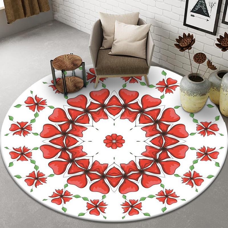 Colored Animal Geometric Printing Pattern Round Floor Mat Simple Household Room Living Room Decoration Door Mat and Floor Mat