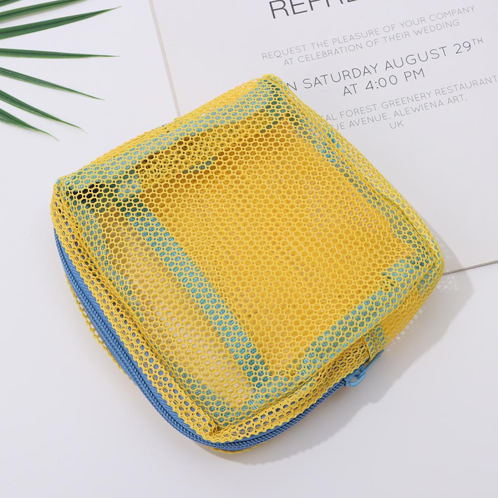 Large Capacity Mesh Cosmetic Bag Candy Color Coin Purse Durable Storage Bag