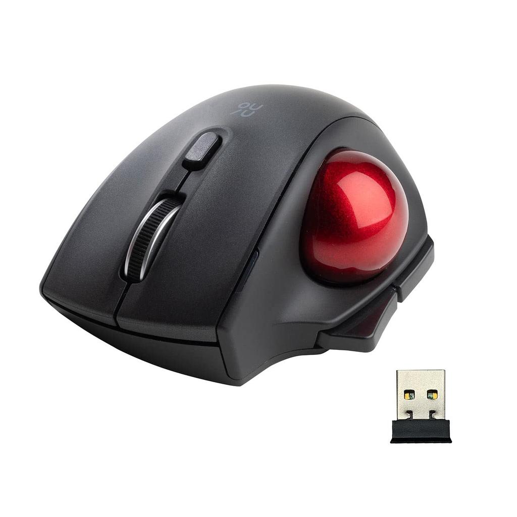 Sanwa Direct Wireless Trackball Mouse, Compact, Quiet, Compatible with Mac/Windows, 5 Buttons (Includes Back/Forward Buttons), Black, 400-MAWTB180BK