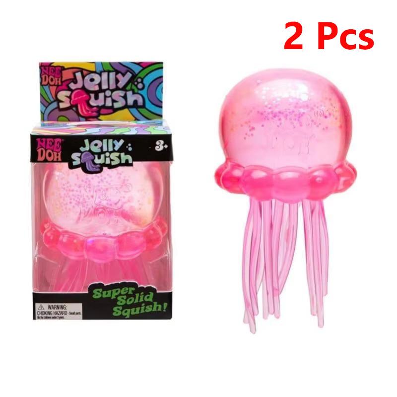 Needoh Fuzz Ball Jellyfish Squishy Soft Stress Relief Toy Cute Relaxing Squeeze Sensory Toy