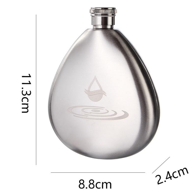Creative Mirror And Wire DrawingWater Droplet Shape Hidden Hip Flasks With Funnel For Men And Women Small