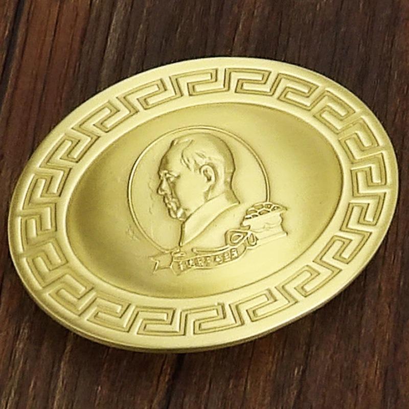 Zodiac Pure Copper Belt, Button Head Men's 3.8 Belt, Head Brass Solid Full Brass Belt Head Clip