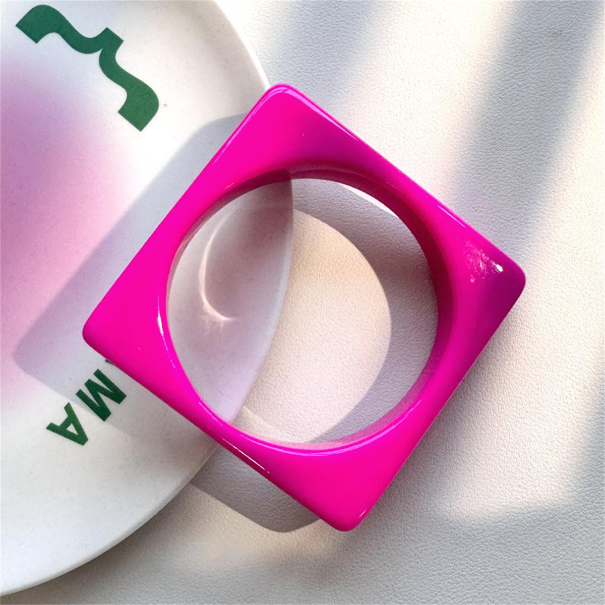 

Korean Design Sense Cream Color Exaggeration Geometric Bangles Women Multicolor Gothic Bracelets Bangle Colorful Trend Jewelry 67mm