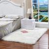Modern Faux Fur Long Pile Carpet for Bedroom & Living Room - Machine Washable Solid Color Floor Mat