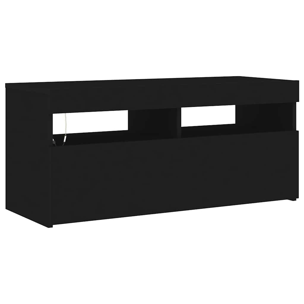 Moderne, Minimalistische TV-Schränke Mit LED-Lichtern, Wohnzimmer- Und Schlafzimmer-TV-Schränke, Stauraum-Sideboards, 90x35x40 Cm