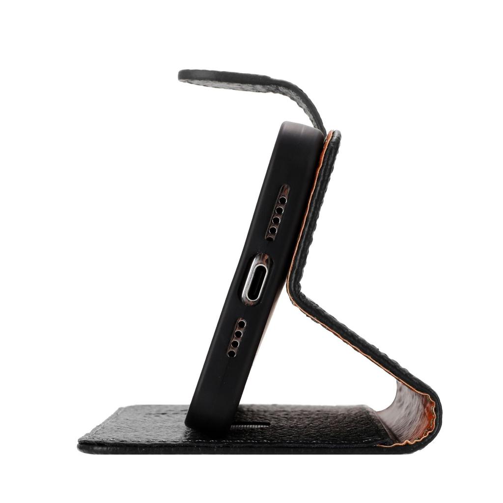 For TECNO Pop 10/Infinix Smart 10 Case Wallet Stand Litchi Texture Genuine Cow Leather Flip Phone Cover