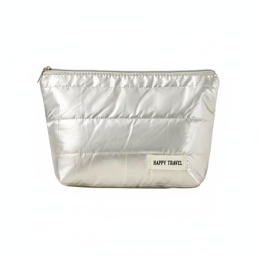 

Handheld style Portable Makeup Bag Large Capacity Gold/Silver Toiletry Bag Waterproof Lightweight Cosmetic Bag for Women серебряный