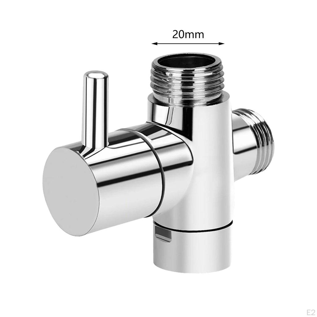 T Adapter Umstellventil 3-Wege-Gewinde 20mm Drei Duschraum Toilette Badezimmer