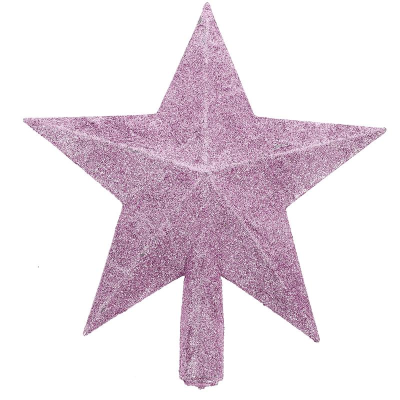 20cm Christmas Tree Decoration Sprinkled Pink Christmas Tree Top Star Christmas Tree Sparkle Star Glittering Xmas Tree Topper