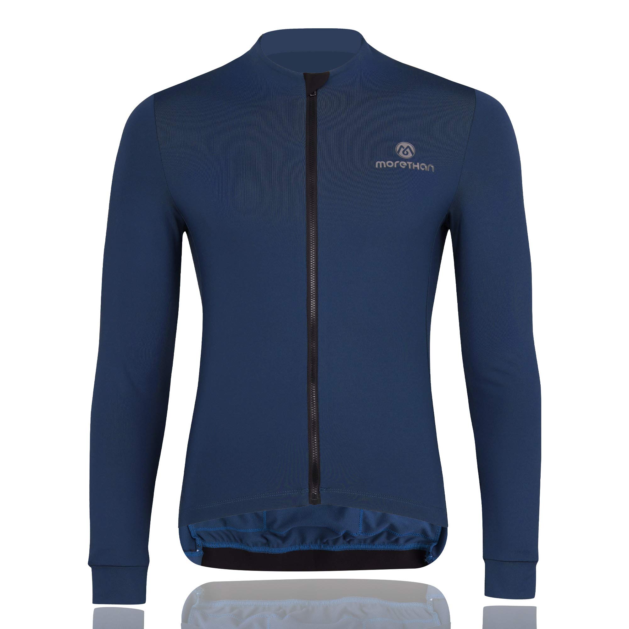 

Джерси для велоспорта Morethan Dark Long для осени и зимы Спина Подходит для температур до Мужской флис (Большой, Синий, Рукава) (Отражающий, темно-синий