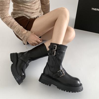 Britiško stiliaus storapadžiai, storakulniai moteriški Martin batai 2025 m. nauji vasariniai, universalūs, paaukštinantys, Maillard stiliaus trumpi batai