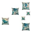 Vintage Sea Theme Throw Pillow Cover Thick Peach Skin Velvet Cushion Case Landscape Print 45*45cm