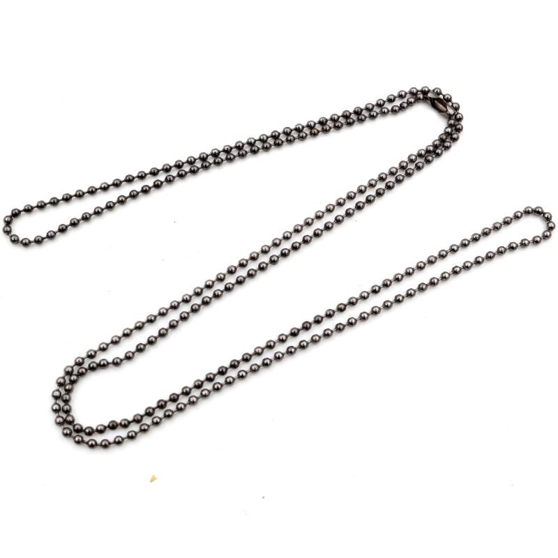 5pcs 1.5 2.0 2.4mm Length 65cm Gold Bronze Silver Colors Plated Ball Beads Chain Necklace Bead Connector For Charms Base Tray