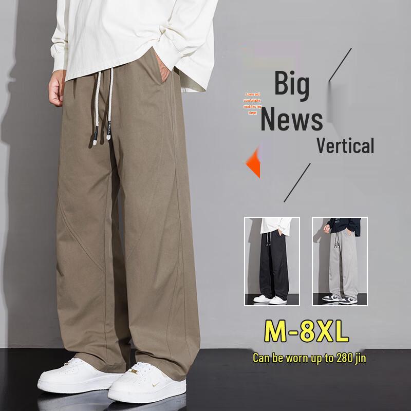 

Premium Men s Lightweight Plus Size Drapey Wide Leg Straight Casual Pants 6XL