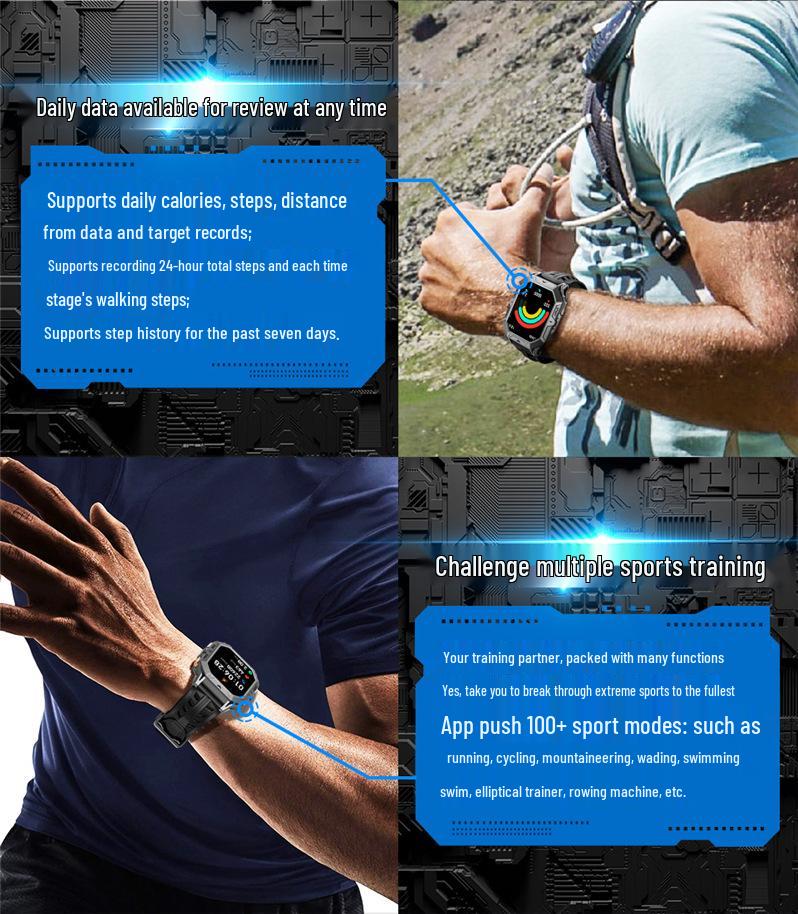 X1PRO Smartwatch: Bluetooth Call, Voice Assistant, Barometer, Pedometer, Compass, GPS, Sports Watch