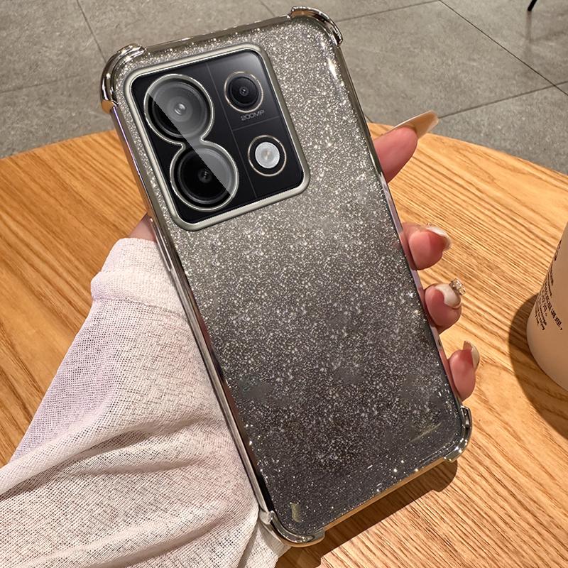 Gradient Glitter Airbag Shockproof Case with Lens for Redmi Note 13 12 11 10 Pro 9s 13R Redmi 13C 12C 12 10 10C 9 9A K50 K60 K70 Pro Xiaomi 14 13 Pro